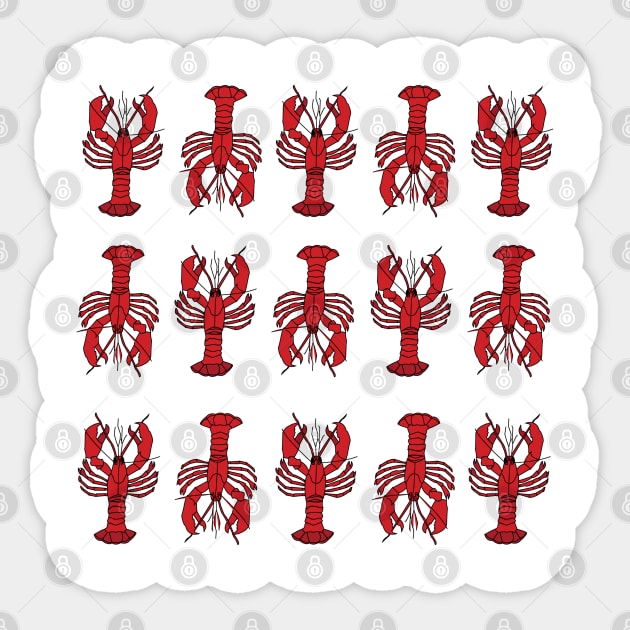 Red Lobsters Sticker by DickinsonDesign